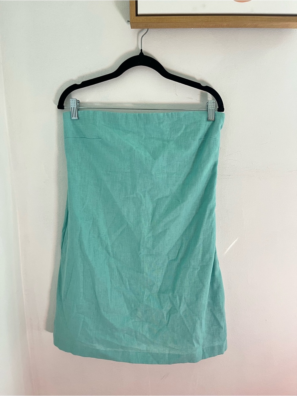 Abercrombie & Fitch Strapless Linen Blend Teal Blue Romper Size Medium - Picture 4 of 9